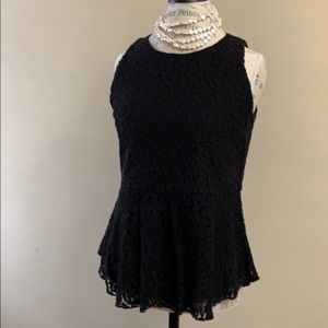 Ann Taylor Loft -black lace top